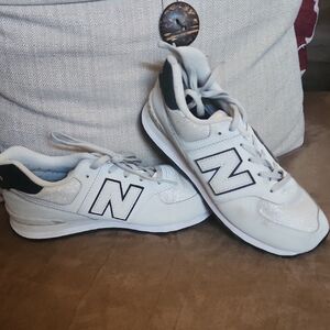 White and Black New Balance Sneakers